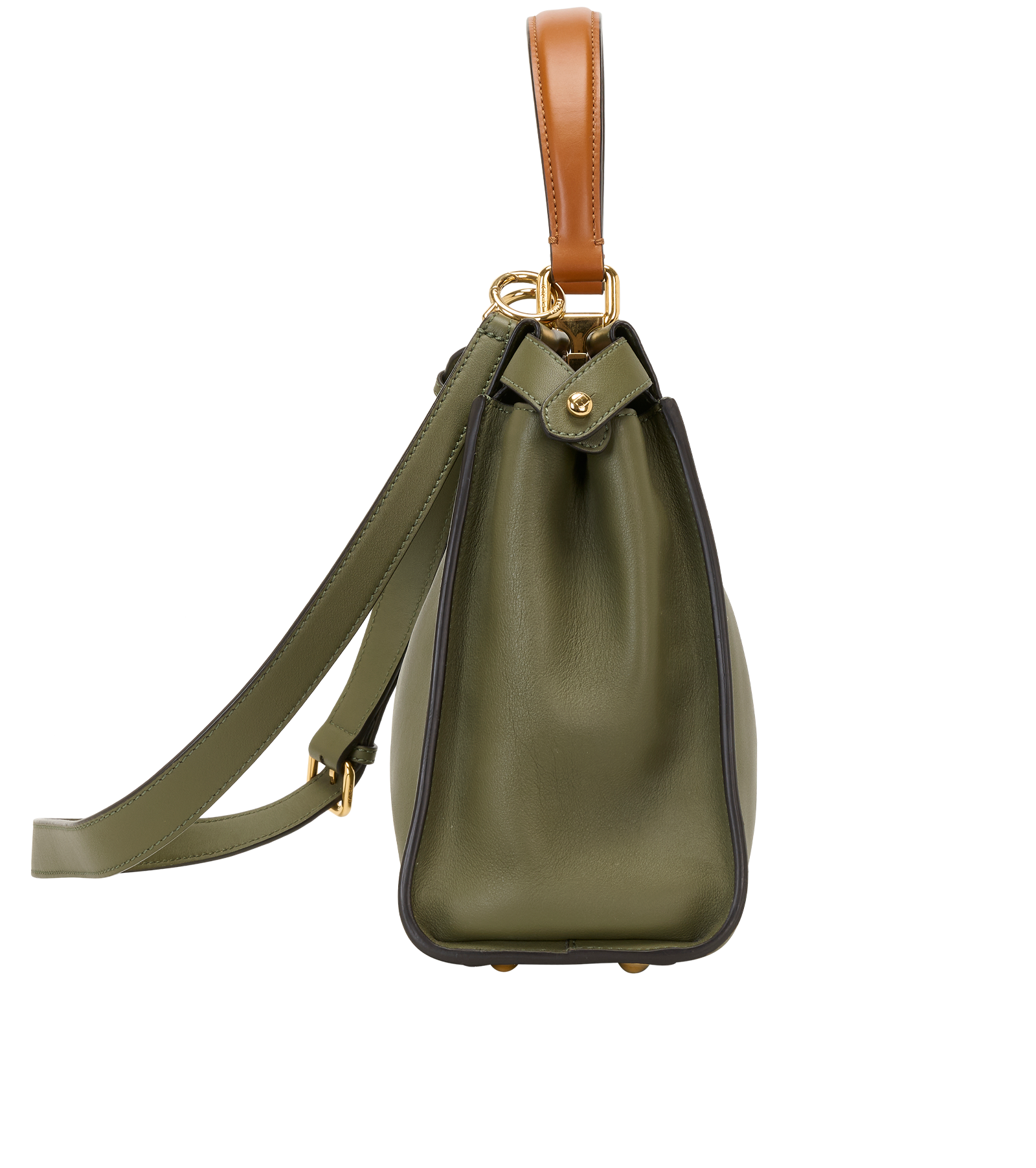 Medium Peekaboo, &pound;2,300, Handbags, Green, Leather, Side view